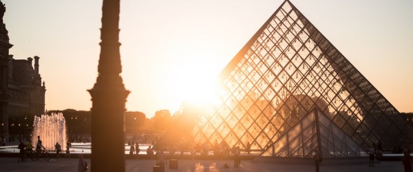 The Louvre Pyramid; 30 candles on the cake